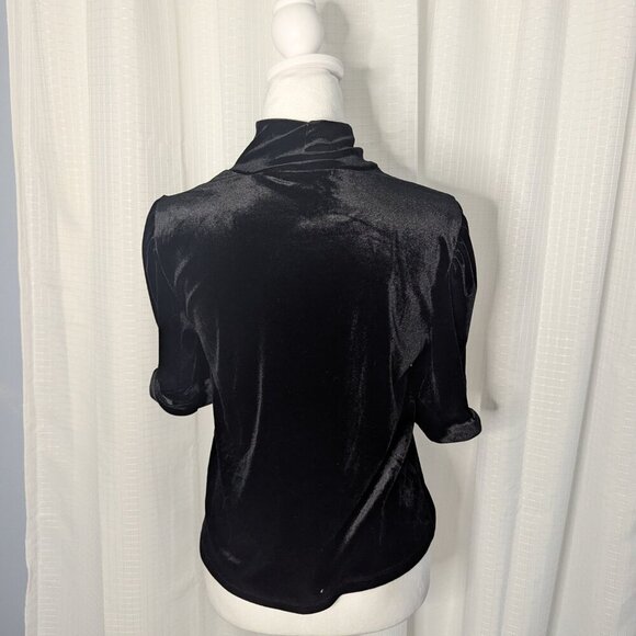 Sanctuary Black Velvet Feel Top, Bubble sleeve, size S - Picture 5 of 6